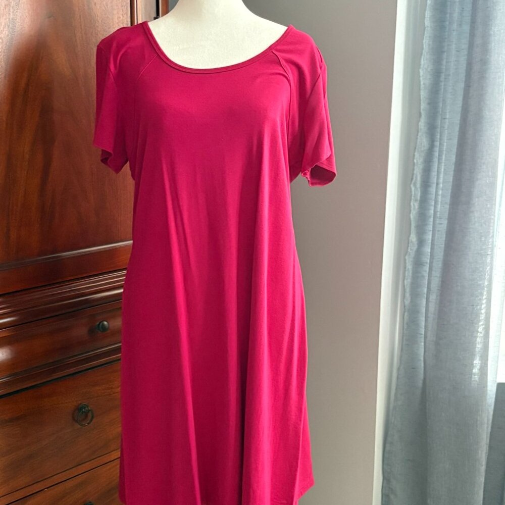 Dark Pink Comfy Shortsleeve Dress